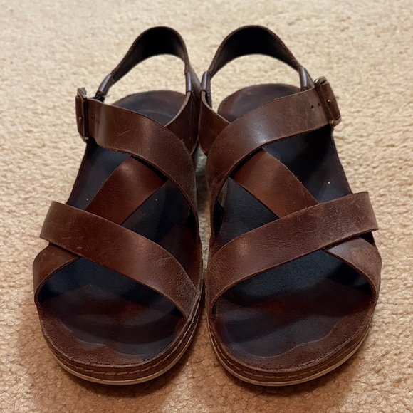 Chaco Brown Leather Buckle Sandals - Picture 1 of 3